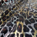 Tessuto di garza stampato leopardo in poliestere 100%